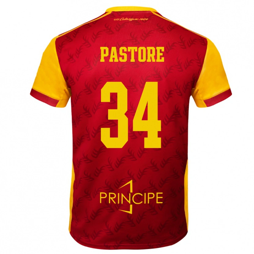 Danxen Homem Camisola Federico Pastore #34 Amarelo Vermelho Principal 2025/26 Camisa