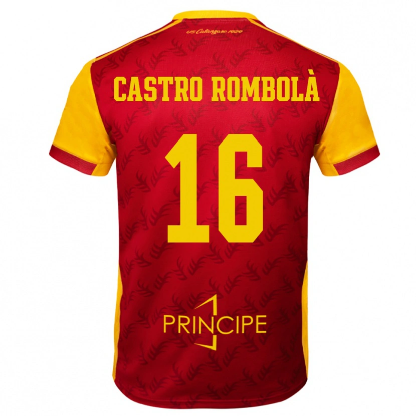 Danxen Homem Camisola Carlo Castro Rombolà #16 Amarelo Vermelho Principal 2025/26 Camisa