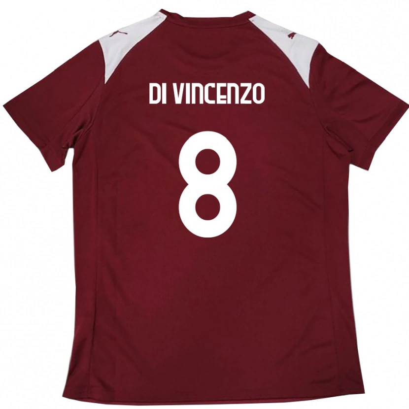 Danxen Homem Camisola Edoardo Di Vincenzo #8 Borgonha Branco Principal 2025/26 Camisa