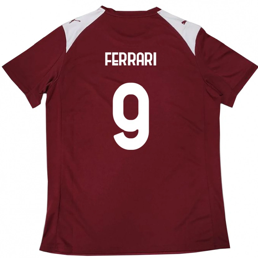 Danxen Homem Camisola Franco Ferrari #9 Borgonha Branco Principal 2025/26 Camisa