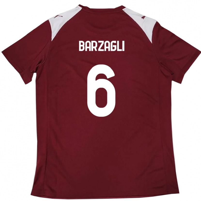 Danxen Homem Camisola Gabriele Barzagli #6 Borgonha Branco Principal 2025/26 Camisa