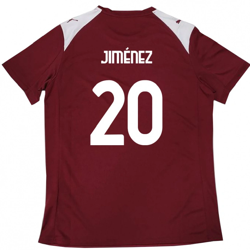 Danxen Homem Camisola Kaleb Jiménez #20 Borgonha Branco Principal 2025/26 Camisa