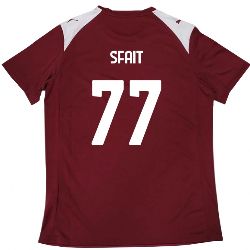 Danxen Homem Camisola Andres Sfait #77 Borgonha Branco Principal 2025/26 Camisa