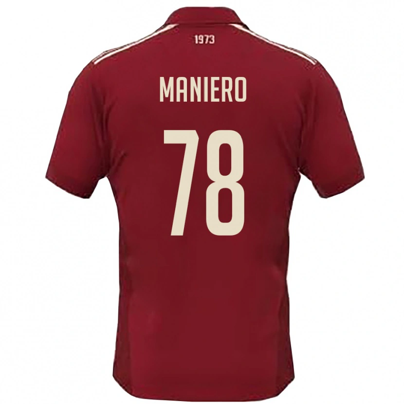 Danxen Homem Camisola Luca Maniero #78 Borgonha Branco Principal 2025/26 Camisa