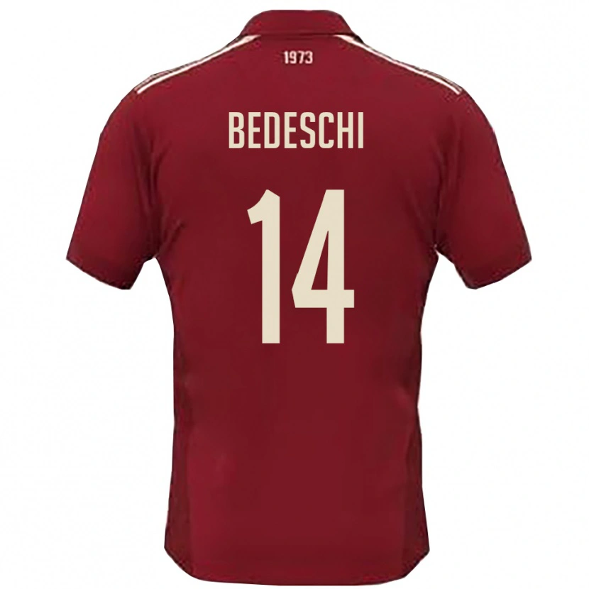 Danxen Homem Camisola Davide Bedeschi #14 Borgonha Branco Principal 2025/26 Camisa