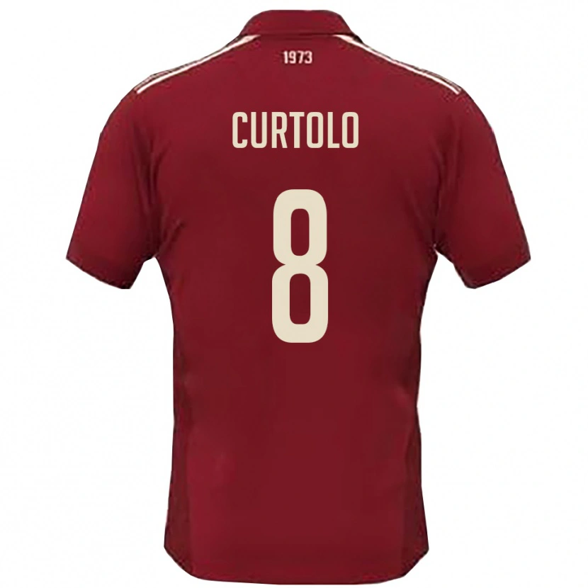 Danxen Homem Camisola Gabriele Curtolo #8 Borgonha Branco Principal 2025/26 Camisa