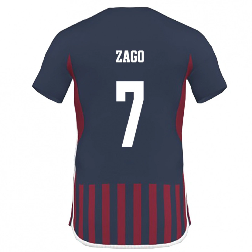 Danxen Homem Camisola Federico Zago #7 Marinho Vermelho Principal 2025/26 Camisa
