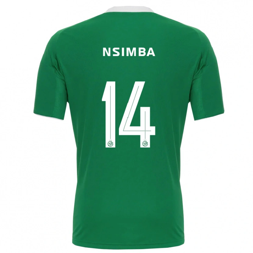 Danxen Homem Camisola Vital Nsimba #14 Verde Branco Principal 2025/26 Camisa