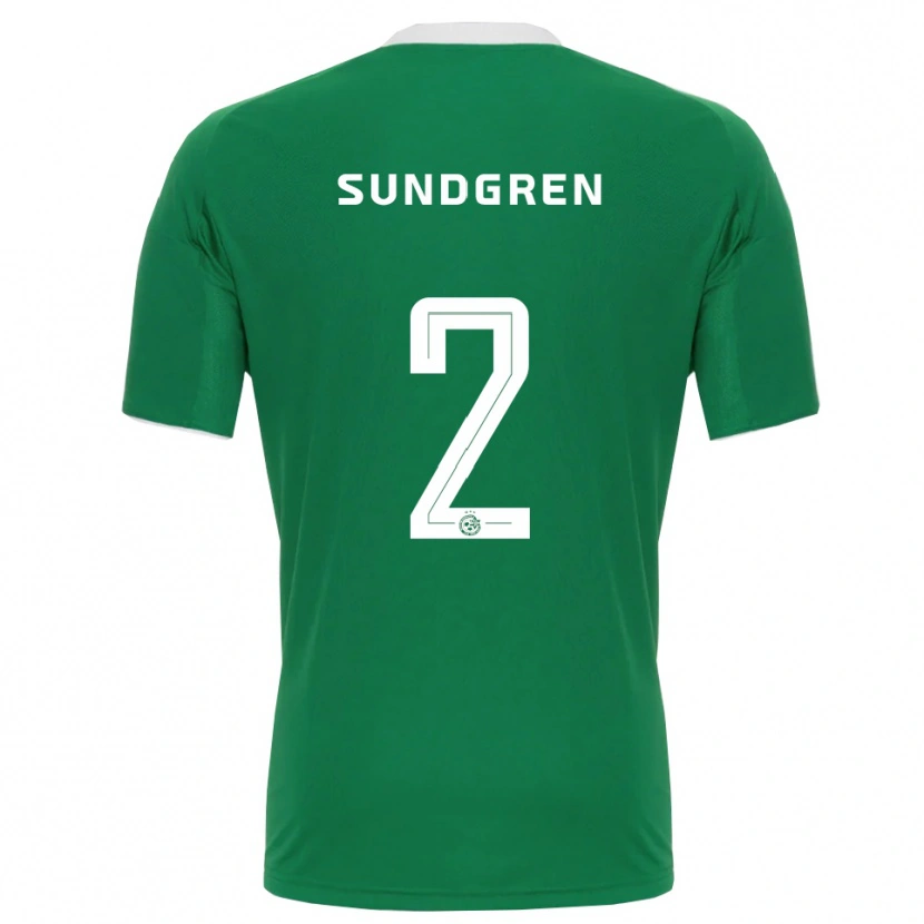 Danxen Homem Camisola Daniel Sundgren #2 Verde Branco Principal 2025/26 Camisa