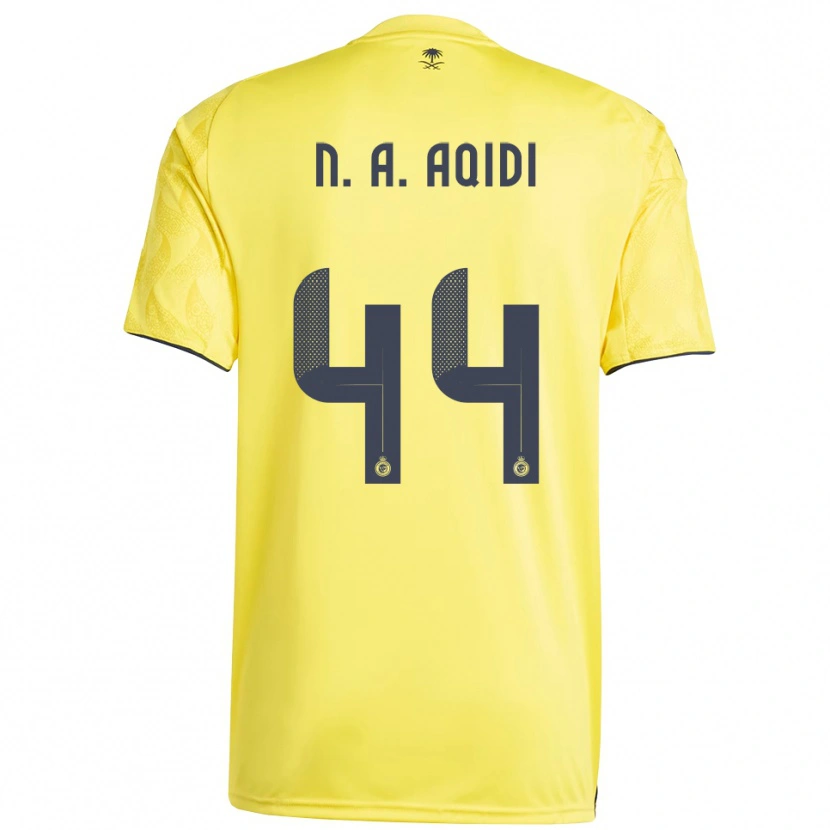 Danxen Homem Camisola Nawaf Al-Aqidi #44 Amarelo Preto Principal 2025/26 Camisa
