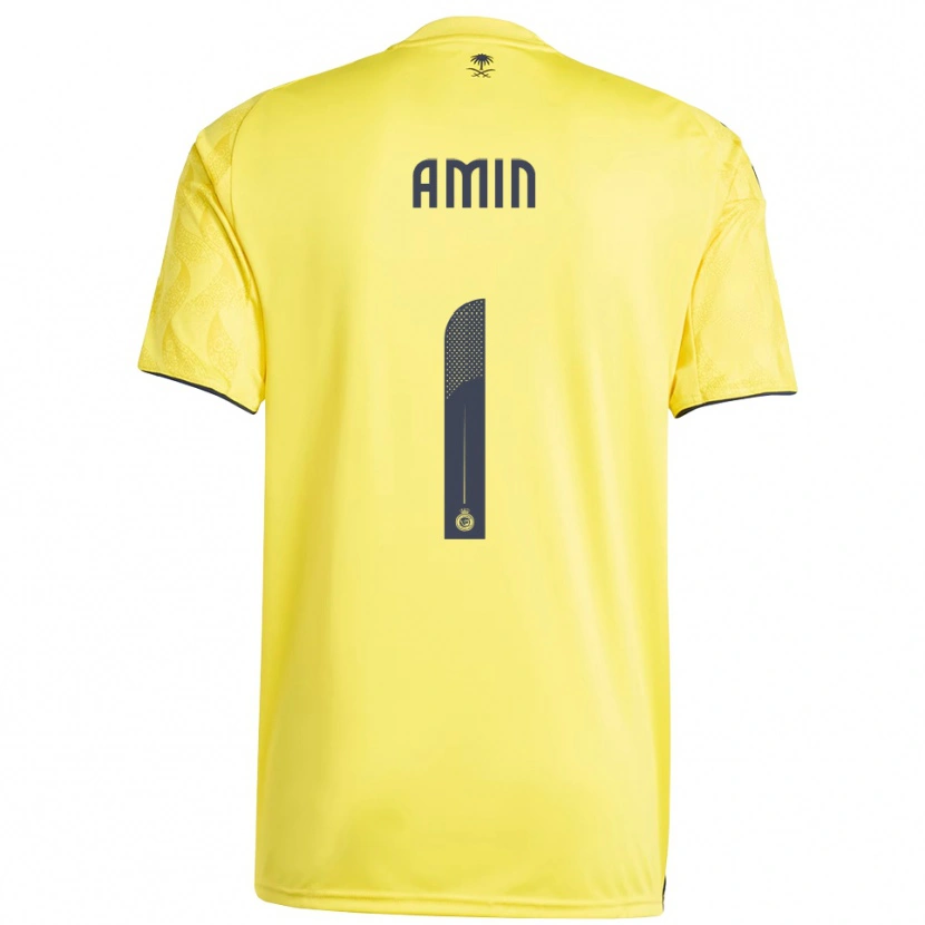 Danxen Homem Camisola Amin Al-Bukhari #1 Amarelo Preto Principal 2025/26 Camisa