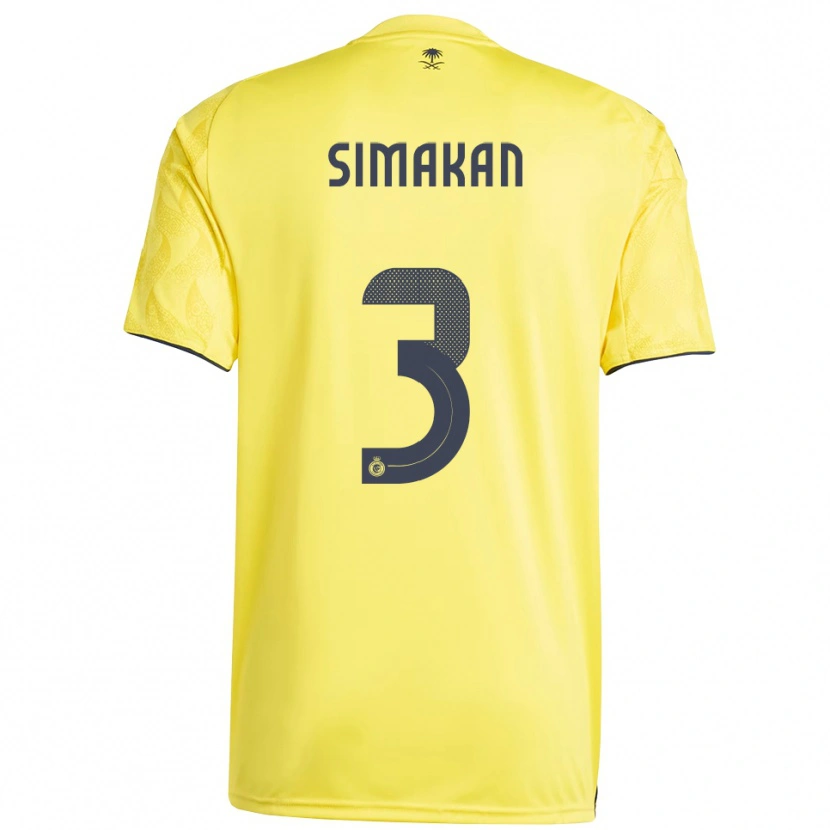 Danxen Homem Camisola Mohamed Simakan #3 Amarelo Preto Principal 2025/26 Camisa