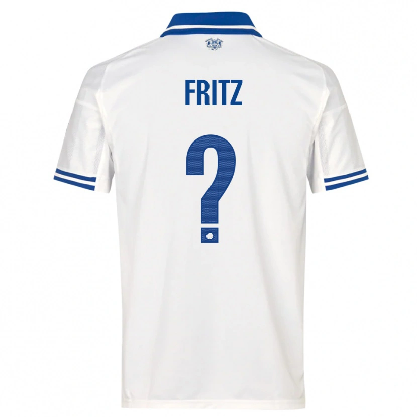 Danxen Homem Camisola Gustav Fritz #0 Branco Azul Principal 2025/26 Camisa