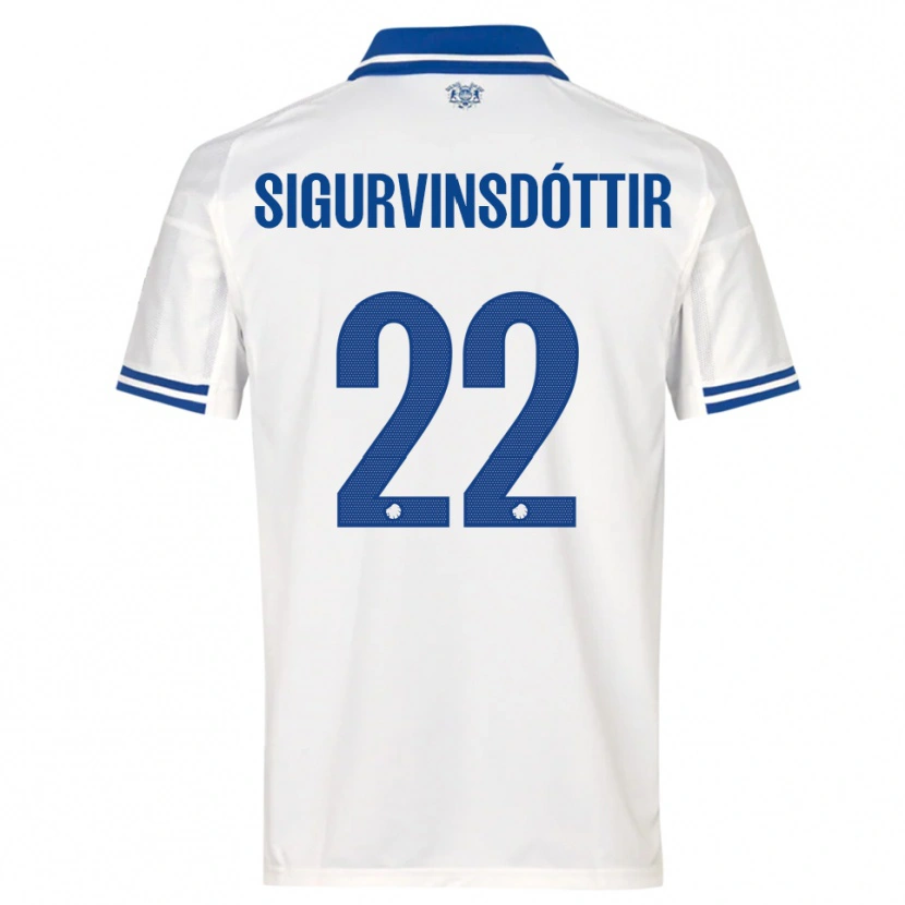 Danxen Homem Camisola Sunneva Sigurvinsdóttir #22 Branco Azul Principal 2025/26 Camisa