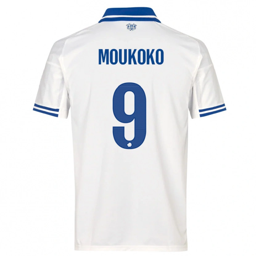 Danxen Homem Camisola Youssoufa Moukoko #9 Branco Azul Principal 2025/26 Camisa