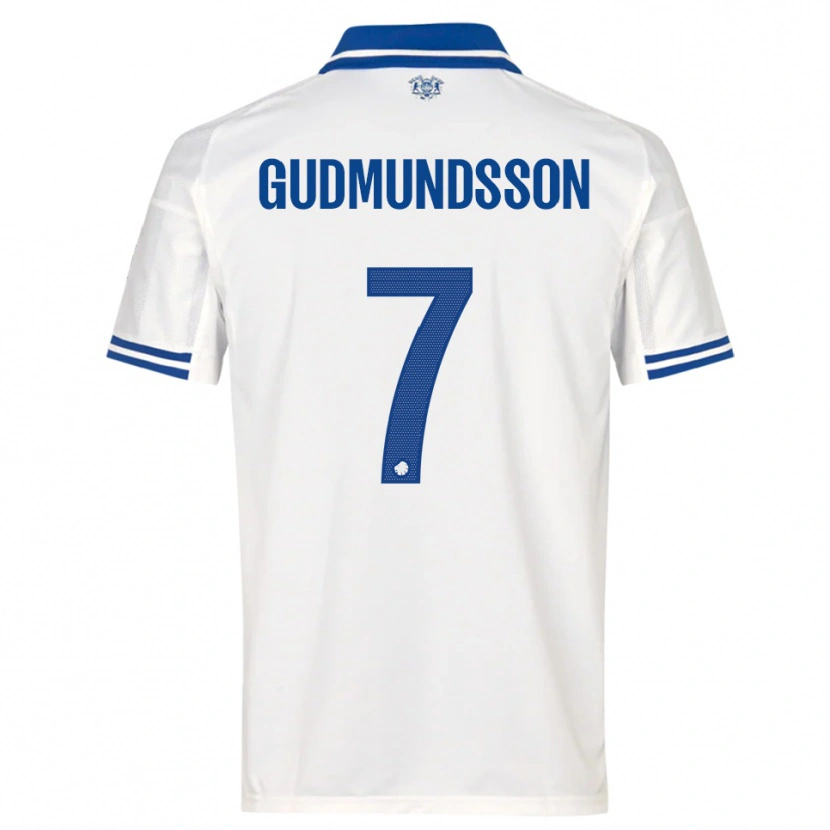 Danxen Homem Camisola Galdur Gudmundsson #7 Branco Azul Principal 2025/26 Camisa