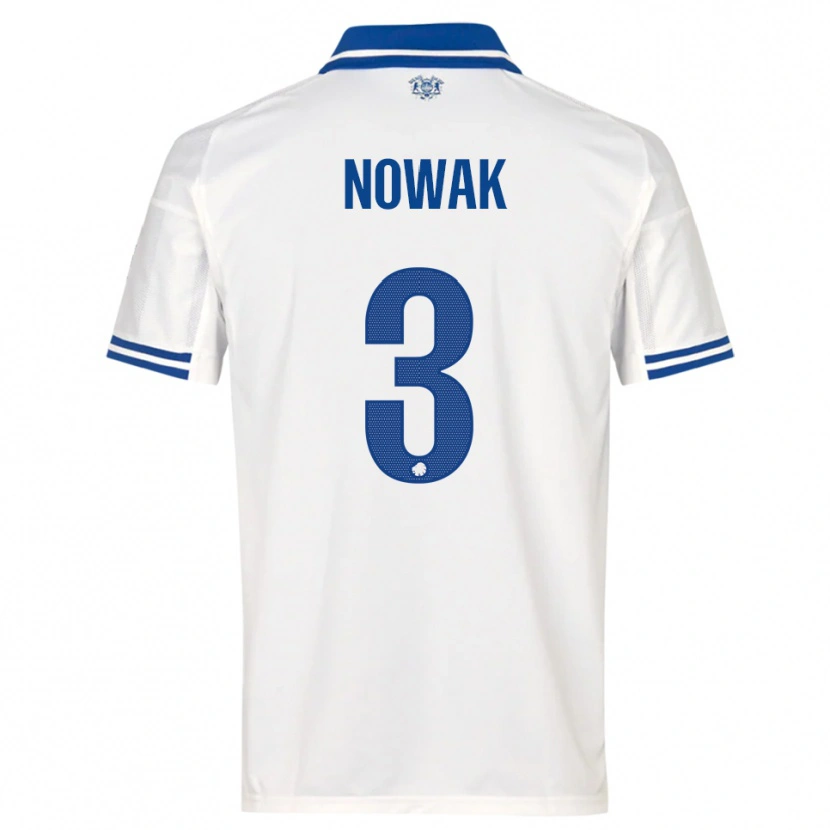 Danxen Homem Camisola Julie Nowak #3 Branco Azul Principal 2025/26 Camisa