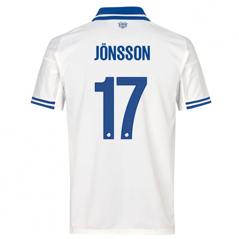 Danxen Homem Camisola Neo Jönsson #17 Branco Azul Principal 2025/26 Camisa