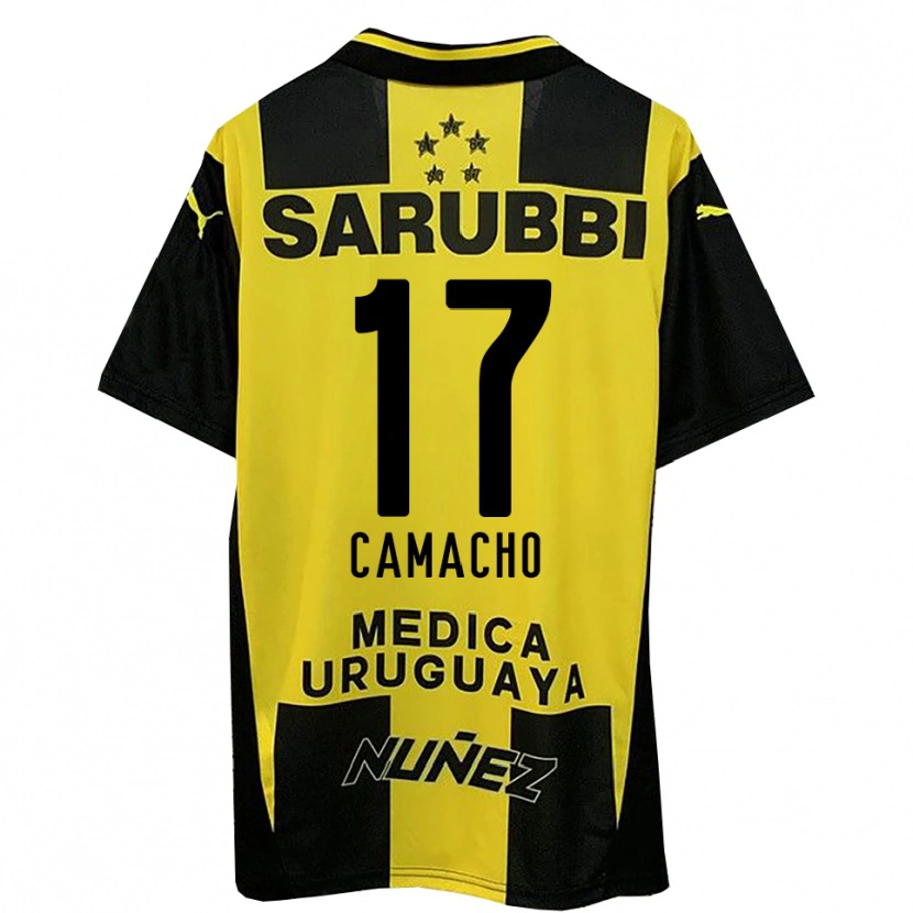 Danxen Homem Camisola Sebastián Camacho #17 Amarelo Preto Principal 2025/26 Camisa