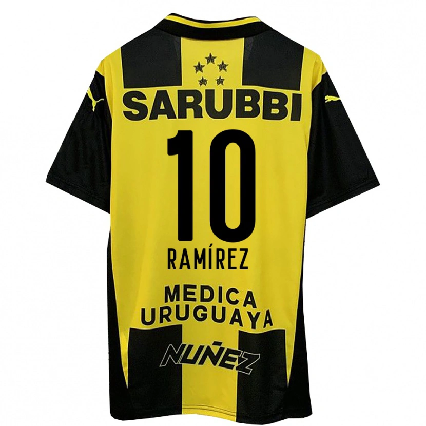 Danxen Homem Camisola Gastón Ramírez #10 Amarelo Preto Principal 2025/26 Camisa