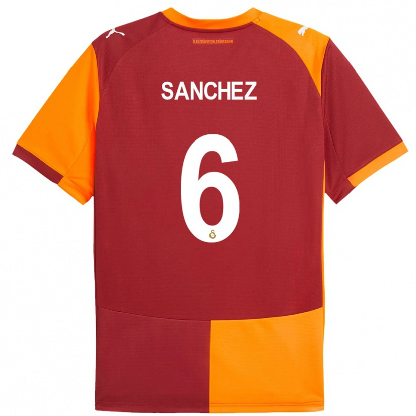 Danxen Homem Camisola Davinson Sánchez #6 Vermelho Laranja Principal 2025/26 Camisa