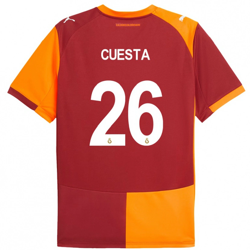 Danxen Homem Camisola Carlos Cuesta #26 Vermelho Laranja Principal 2025/26 Camisa