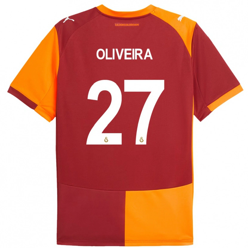 Danxen Homem Camisola Sergio Oliveira #27 Vermelho Laranja Principal 2025/26 Camisa