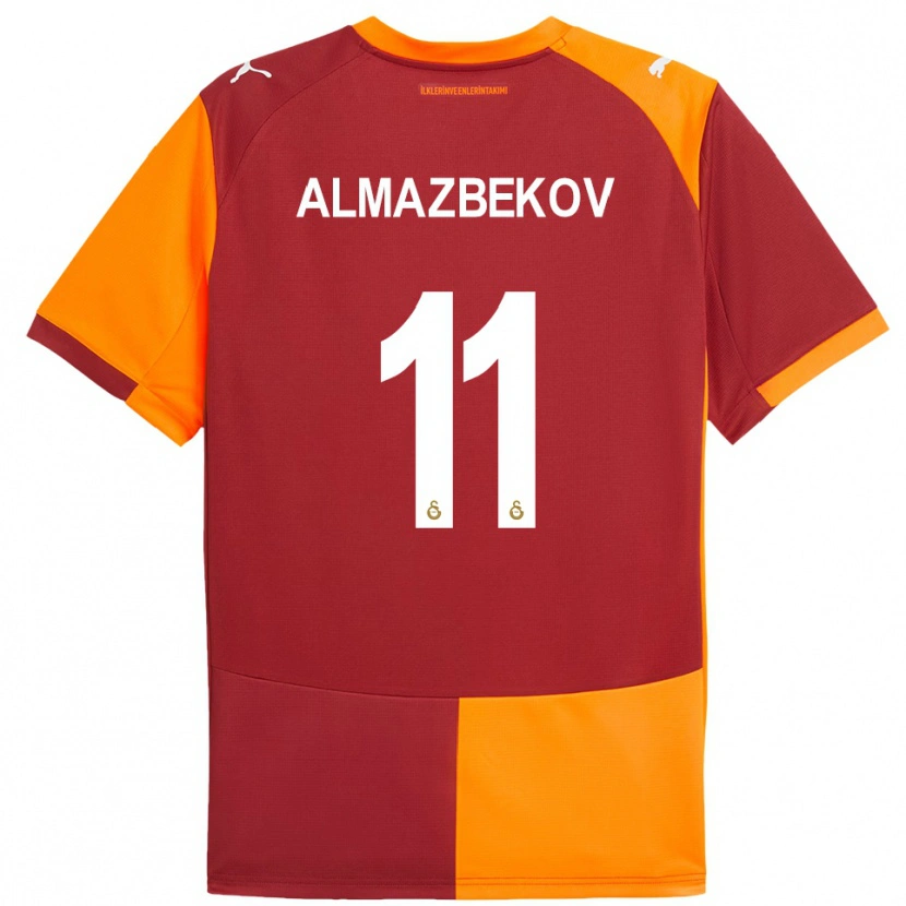 Danxen Homem Camisola Beknaz Almazbekov #11 Vermelho Laranja Principal 2025/26 Camisa
