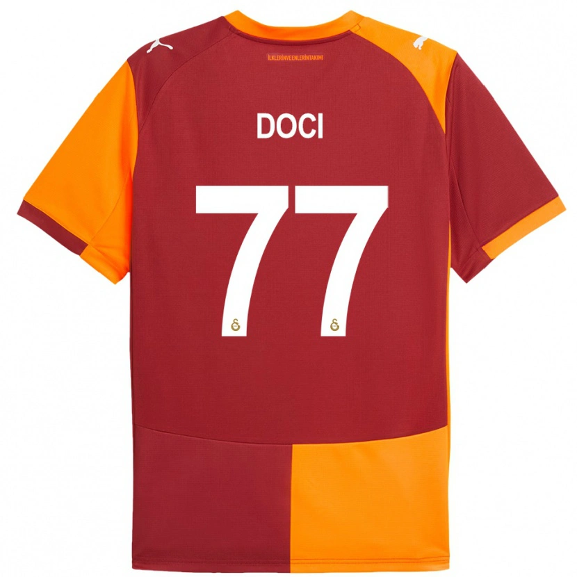 Danxen Homem Camisola Megi Doci #77 Vermelho Laranja Principal 2025/26 Camisa
