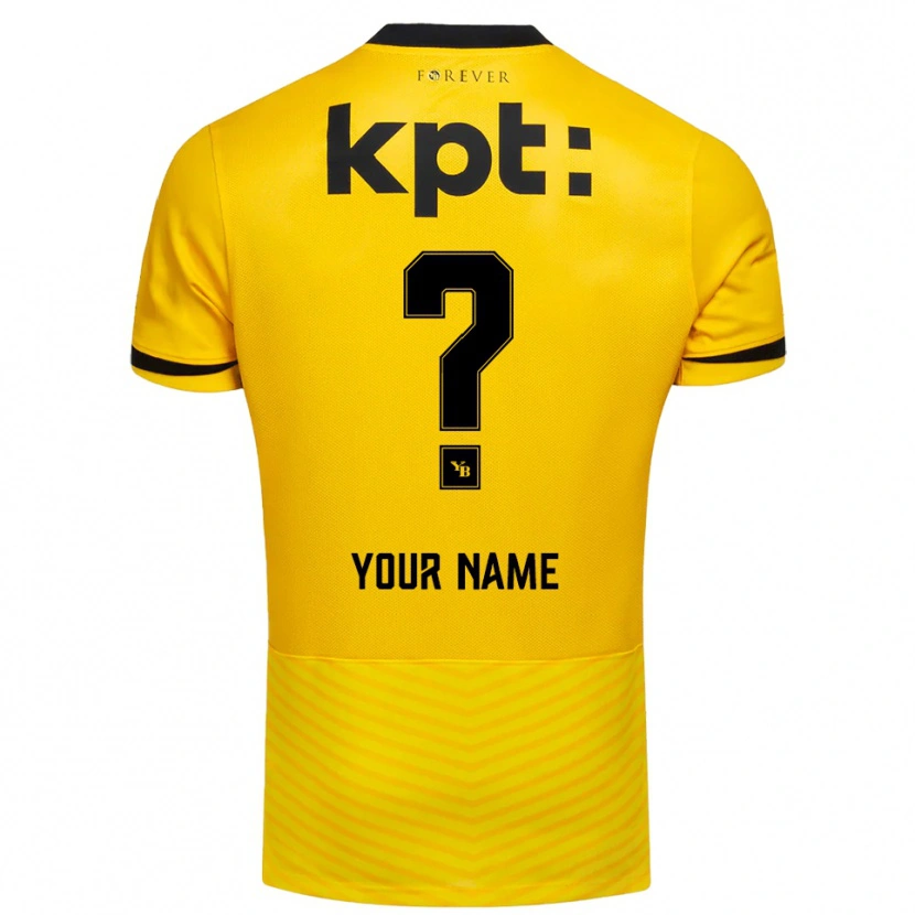Danxen Homem Camisola Seu Nome #0 Amarelo Preto Principal 2025/26 Camisa