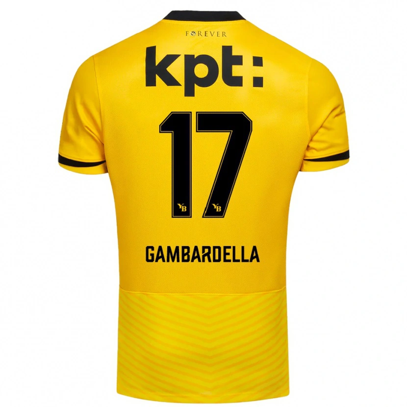 Danxen Homem Camisola Matteo Gambardella #17 Amarelo Preto Principal 2025/26 Camisa