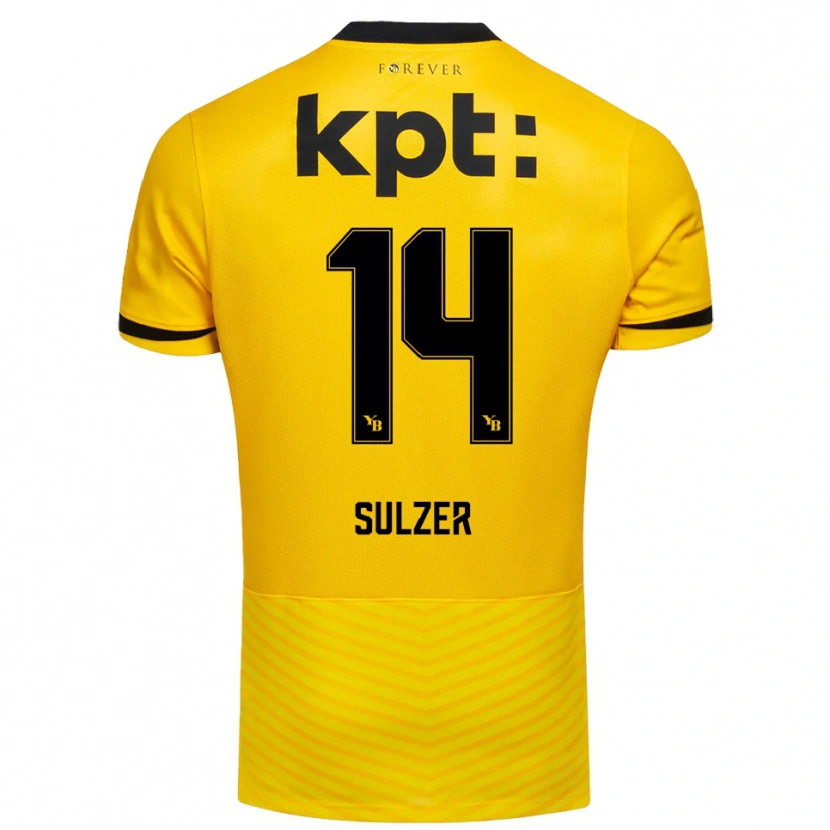 Danxen Homem Camisola Ilija Sulzer #14 Amarelo Preto Principal 2025/26 Camisa