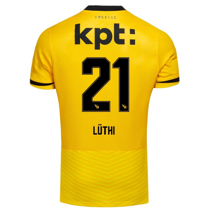 Danxen Homem Camisola Janis Lüthi #21 Amarelo Preto Principal 2025/26 Camisa