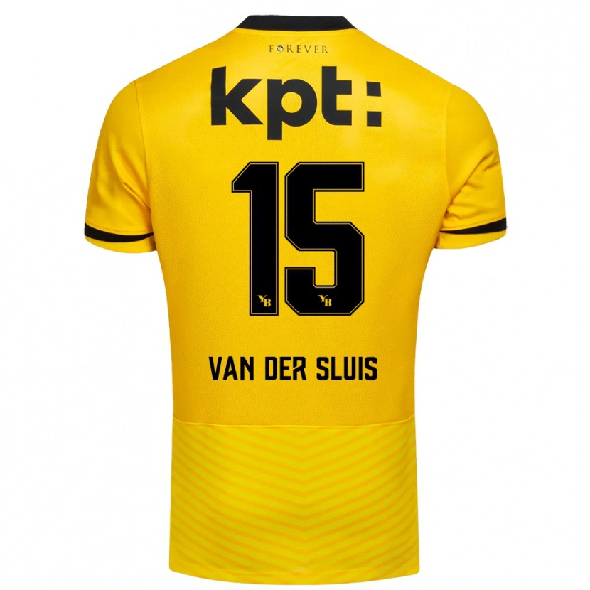 Danxen Homem Camisola Gennaro Van Der Sluis #15 Amarelo Preto Principal 2025/26 Camisa