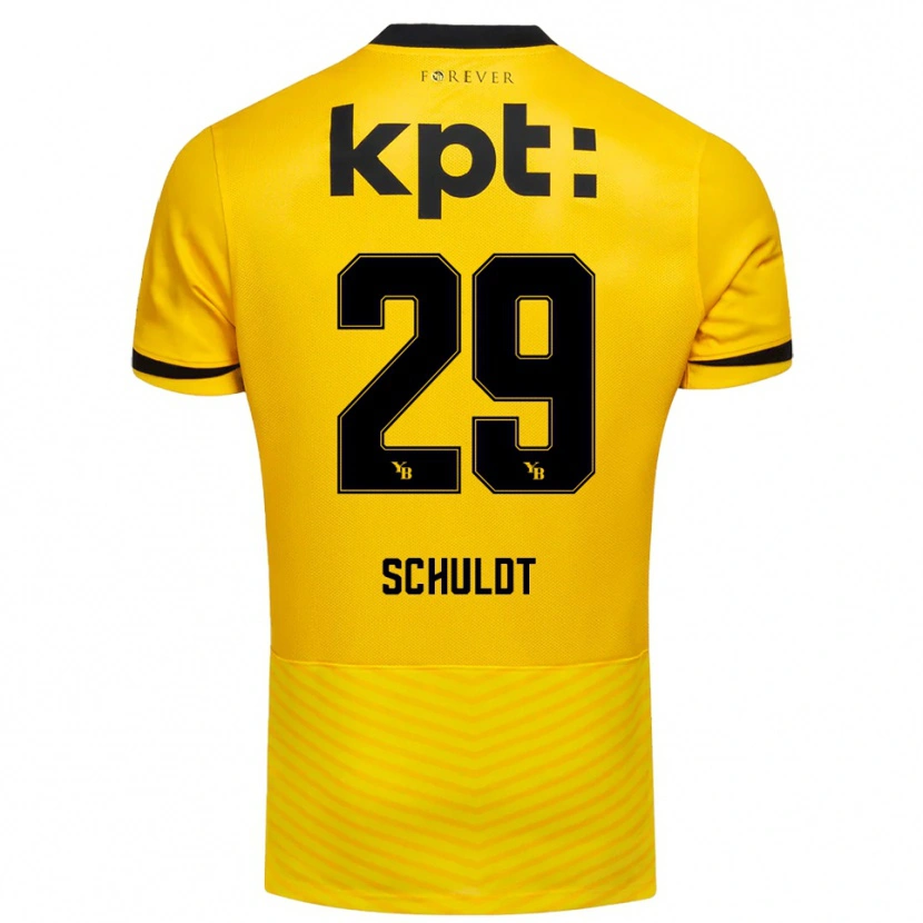 Danxen Homem Camisola Inga Schuldt #29 Amarelo Preto Principal 2025/26 Camisa
