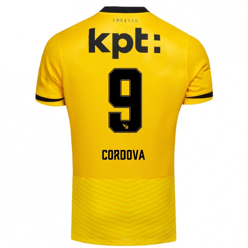 Danxen Homem Camisola Sergio Córdova #9 Amarelo Preto Principal 2025/26 Camisa