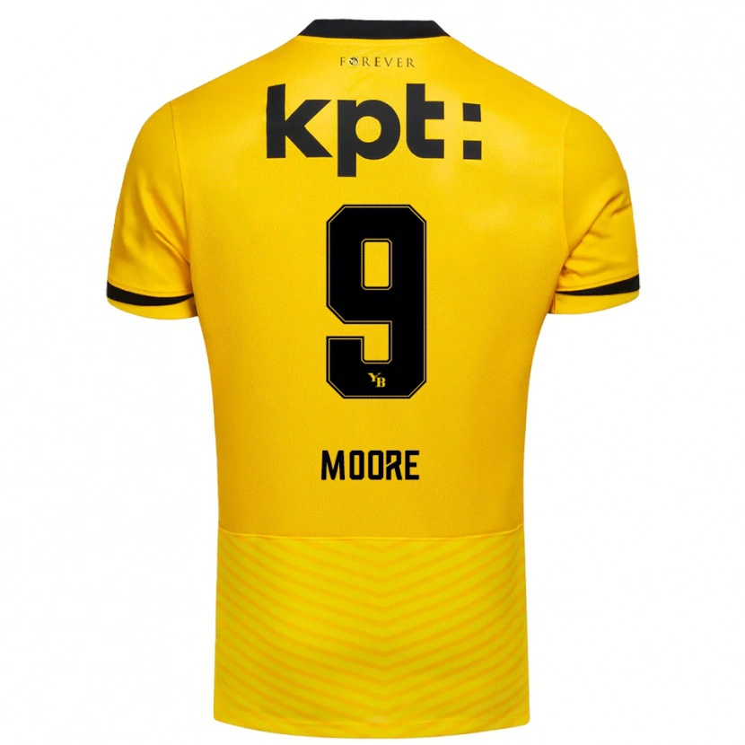 Danxen Homem Camisola Jamie Moore #9 Amarelo Preto Principal 2025/26 Camisa