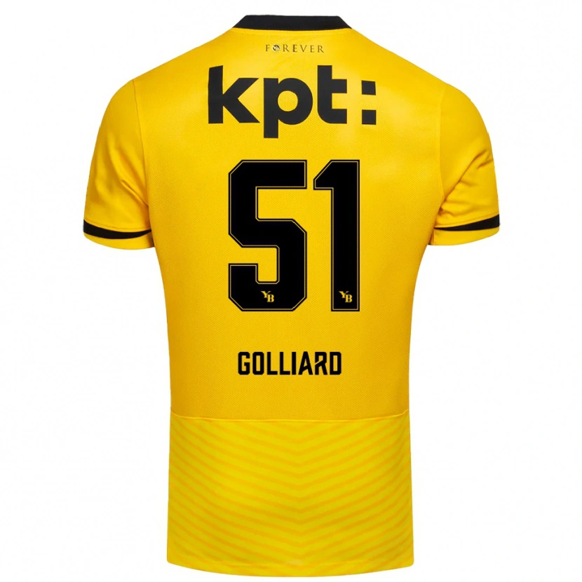 Danxen Homem Camisola Théo Golliard #51 Amarelo Preto Principal 2025/26 Camisa