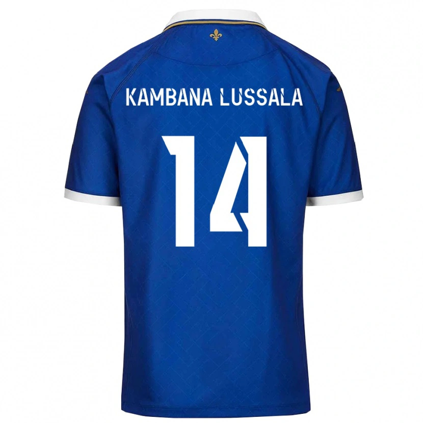 Danxen Homem Camisola Francisco Kambana Lussala #14 Azul Dourado Principal 2025/26 Camisa