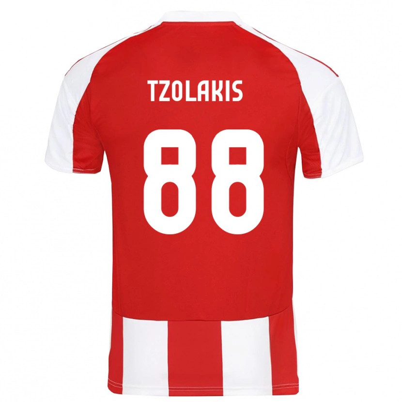 Danxen Homem Camisola Konstantinos Tzolakis #88 Vermelho Branco Principal 2025/26 Camisa