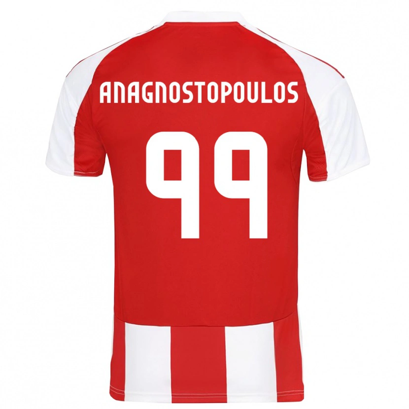 Danxen Homem Camisola Alexandros Anagnostopoulos #99 Vermelho Branco Principal 2025/26 Camisa