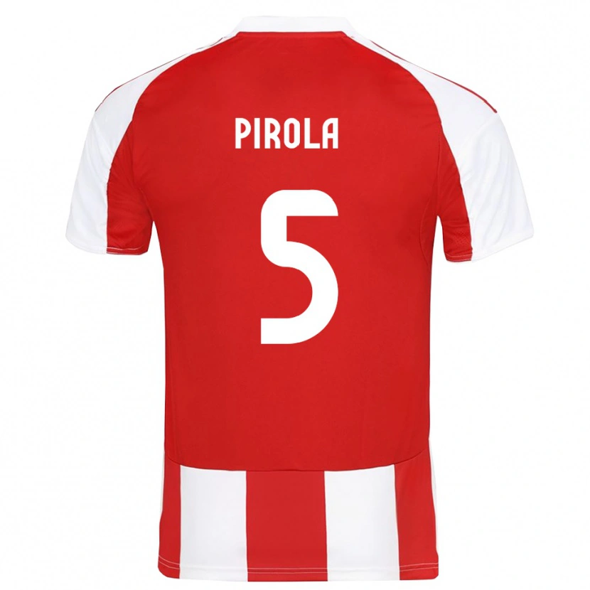 Danxen Homem Camisola Lorenzo Pirola #5 Vermelho Branco Principal 2025/26 Camisa
