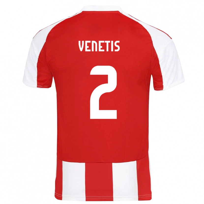 Danxen Homem Camisola Theodoros Venetis #2 Vermelho Branco Principal 2025/26 Camisa