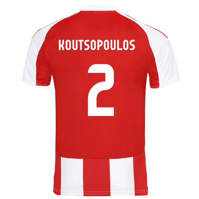 Danxen Homem Camisola Georgios Koutsopoulos #2 Vermelho Branco Principal 2025/26 Camisa