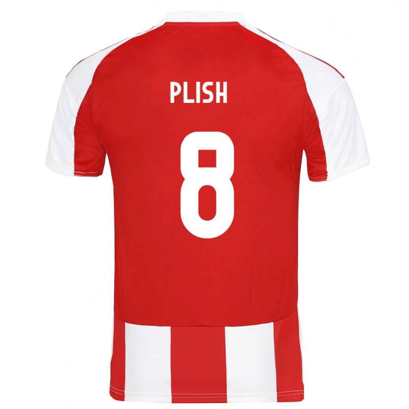 Danxen Homem Camisola Konstantin Plish #8 Vermelho Branco Principal 2025/26 Camisa