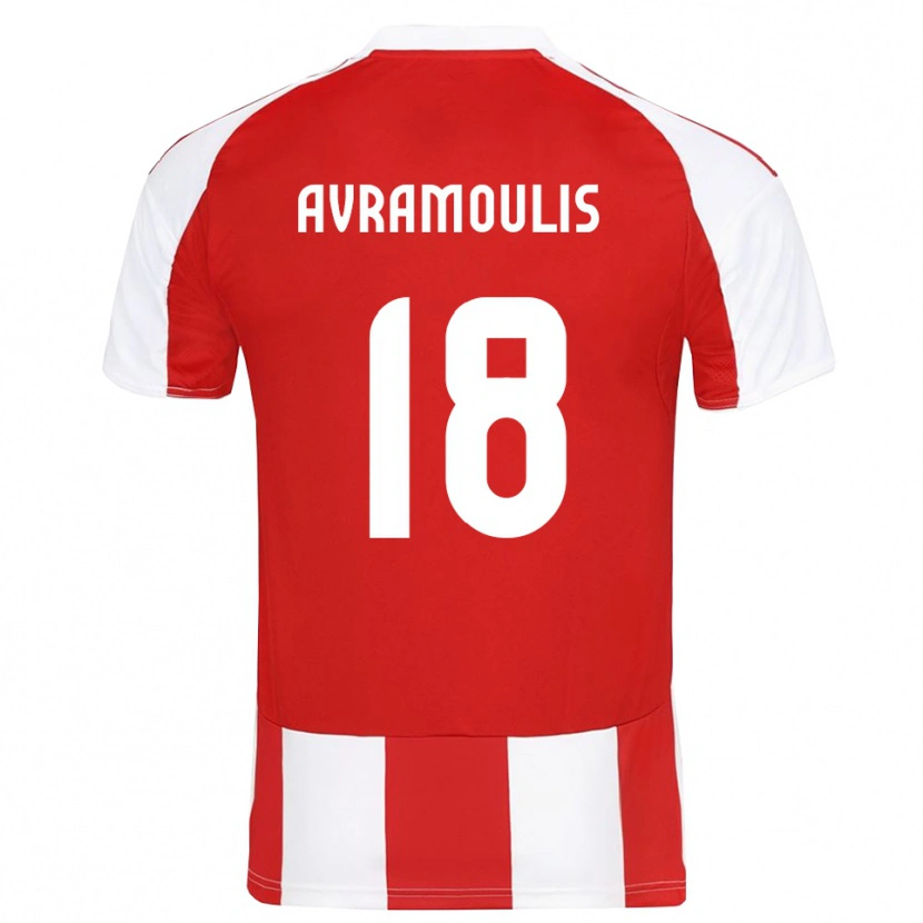 Danxen Homem Camisola Nikolaos Avramoulis #18 Vermelho Branco Principal 2025/26 Camisa