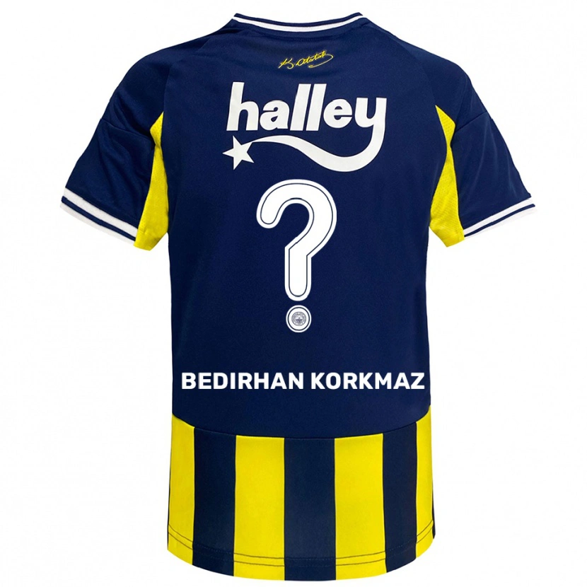 Danxen Homem Camisola Yağız Bedirhan Korkmaz #0 Amarelo Marinho Branco Principal 2025/26 Camisa