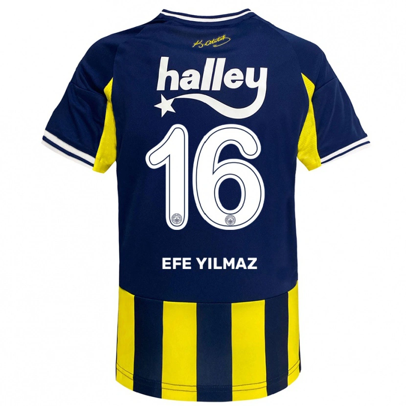 Danxen Homem Camisola Efe Yılmaz #16 Amarelo Marinho Branco Principal 2025/26 Camisa