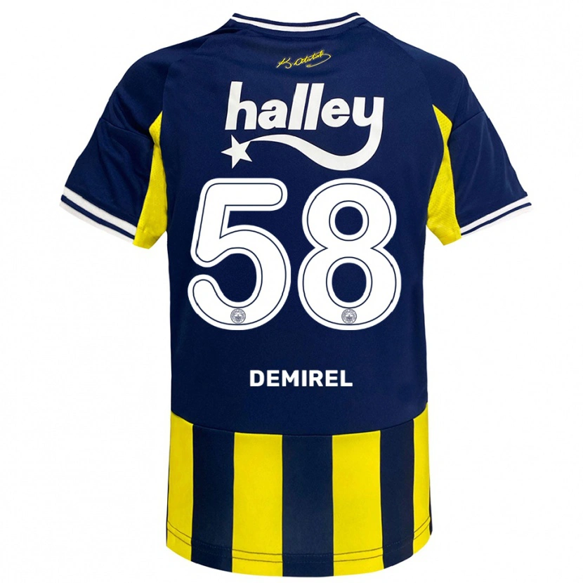 Danxen Homem Camisola Görkem Demirel #58 Amarelo Marinho Branco Principal 2025/26 Camisa