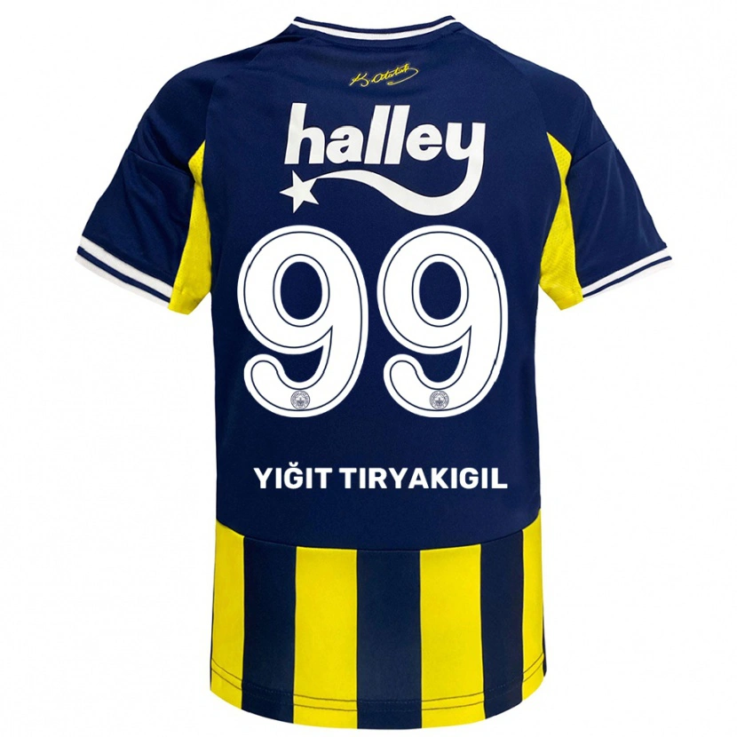 Danxen Homem Camisola Ömer Yiğit Tiryakigil #99 Amarelo Marinho Branco Principal 2025/26 Camisa